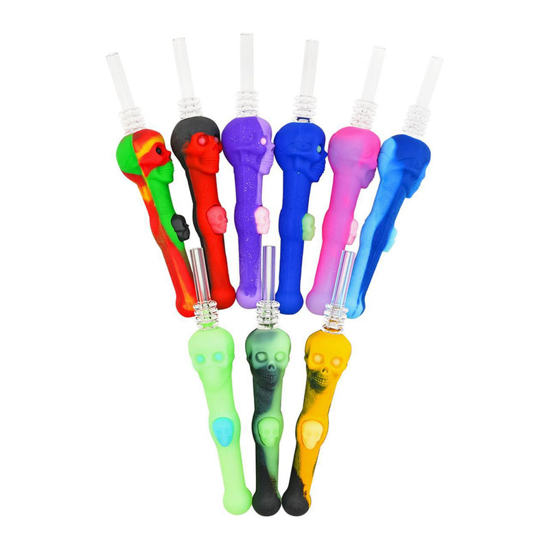 Stratus Silicone Skull Dipper Glow In The Dark With 14MM Quartz Tip
