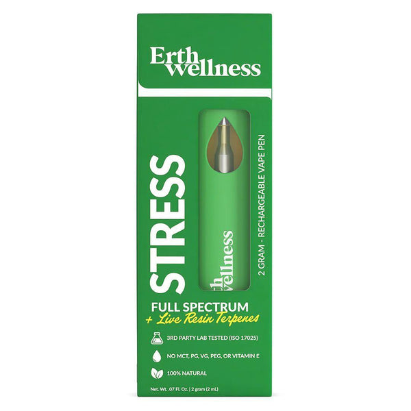 Erth Wellness STRESS Full Spectrum + Live Resin Terpenes Rechargeable Disposable Vape Pen 2G