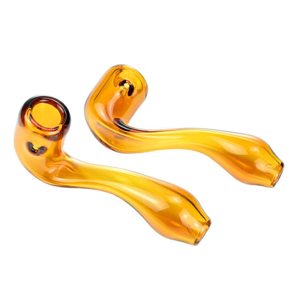 Dragon Glass Hand Pipe Curved Sherlock - 50 Grams - 4 Inches - Assorted Colors [DGH-016]