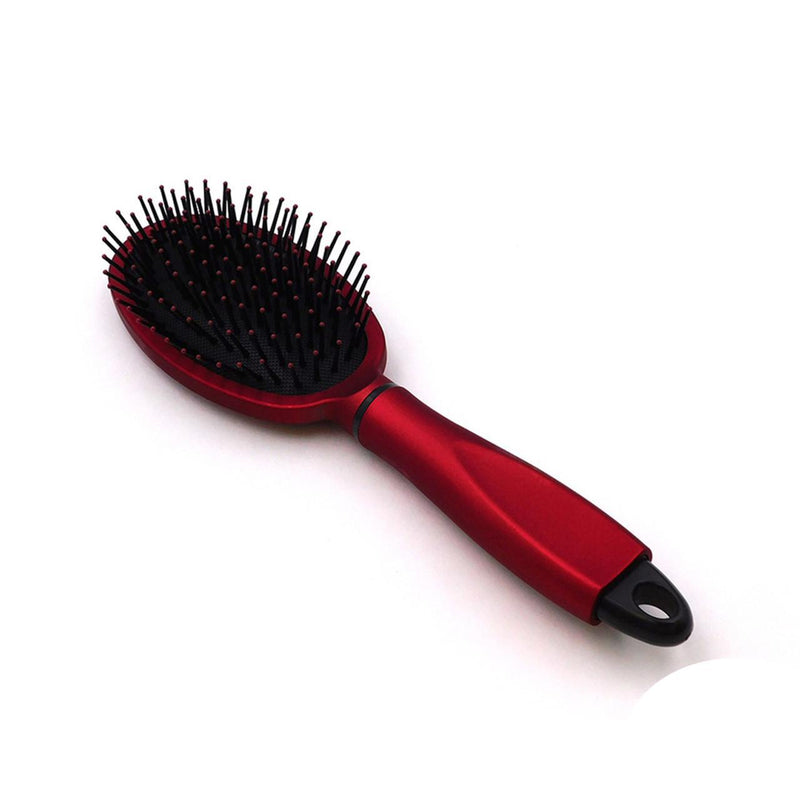 Flat Handle Red Hair Brush Safe Can