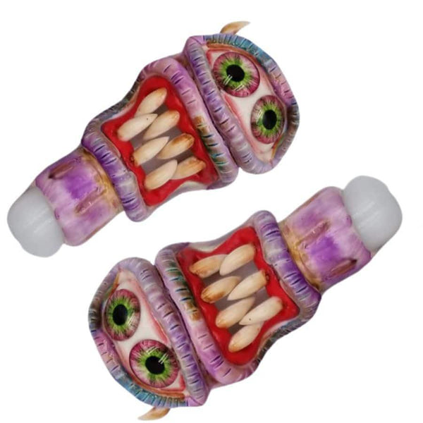 3D HAND PIPE MONSTER DOUBLE EYES w/TEETH | DP026 | 5"