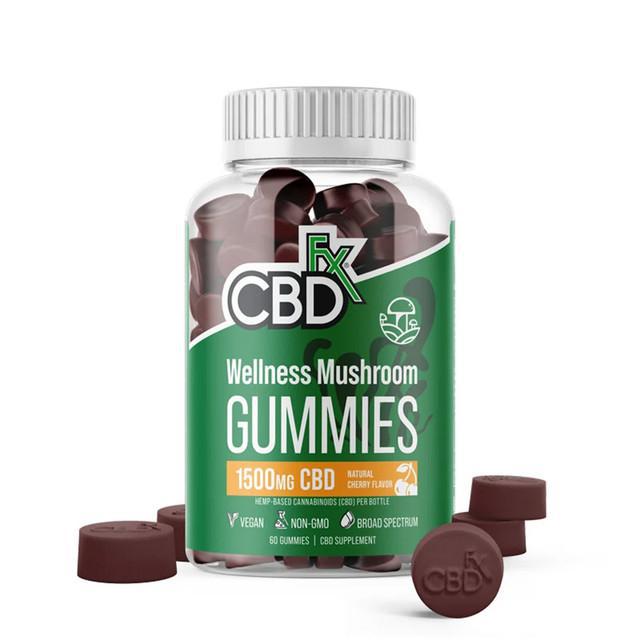 CBDfx Wellness Mushroom 1500MG Broad Spectrum CBD Gummies - 60ct Jar