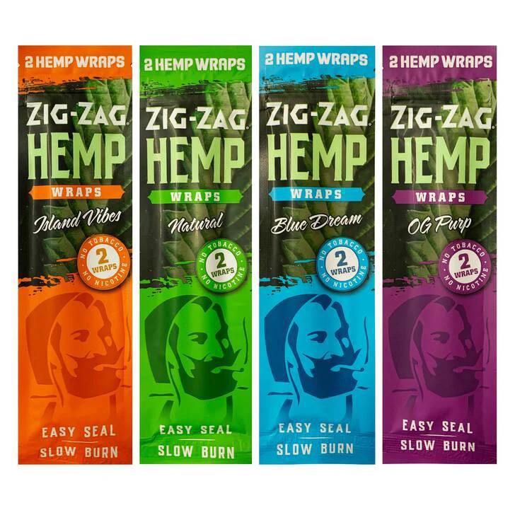 Zig-Zag Natural Hemp Wraps - Pack of 2