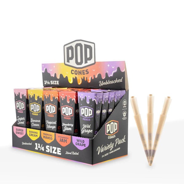 Pop Cones | Pre-Rolled Cones 1¼ Size | 84mm - Assorted Flavors - 6 Pack (715365221648)