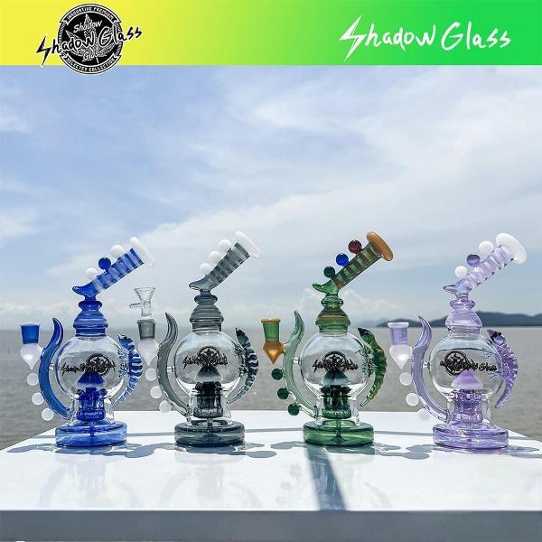 Shadow Glass Water Pipe Mushroom Inside Globe 420 Grams 9 Inches (SGE-003)