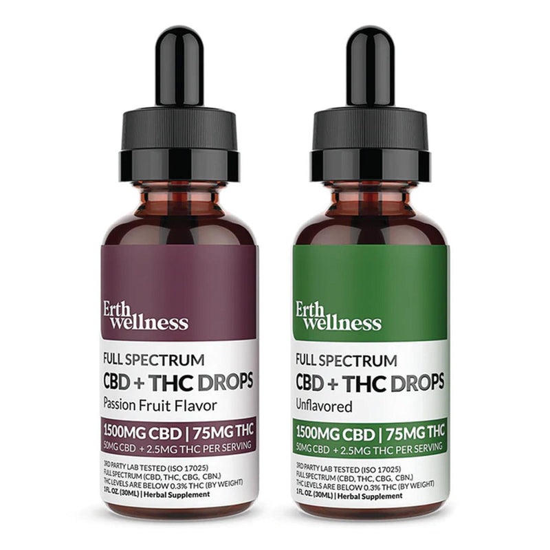 Erth Wellness 1500MG Full Spectrum CBD + 75MG T** Drops 30ML