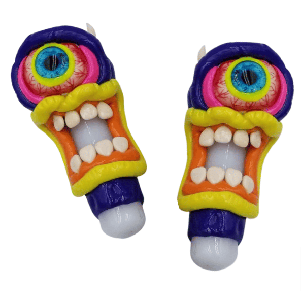 3D HAND PIPE | MONSTER EYE w/ YELLOW LIPS | DP068 | 5"