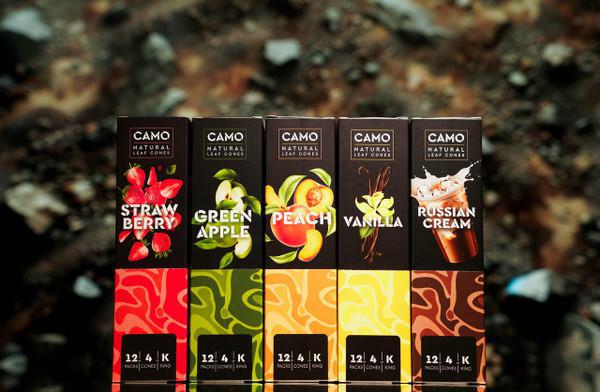 Camo Natural Leaf Cones 4ct