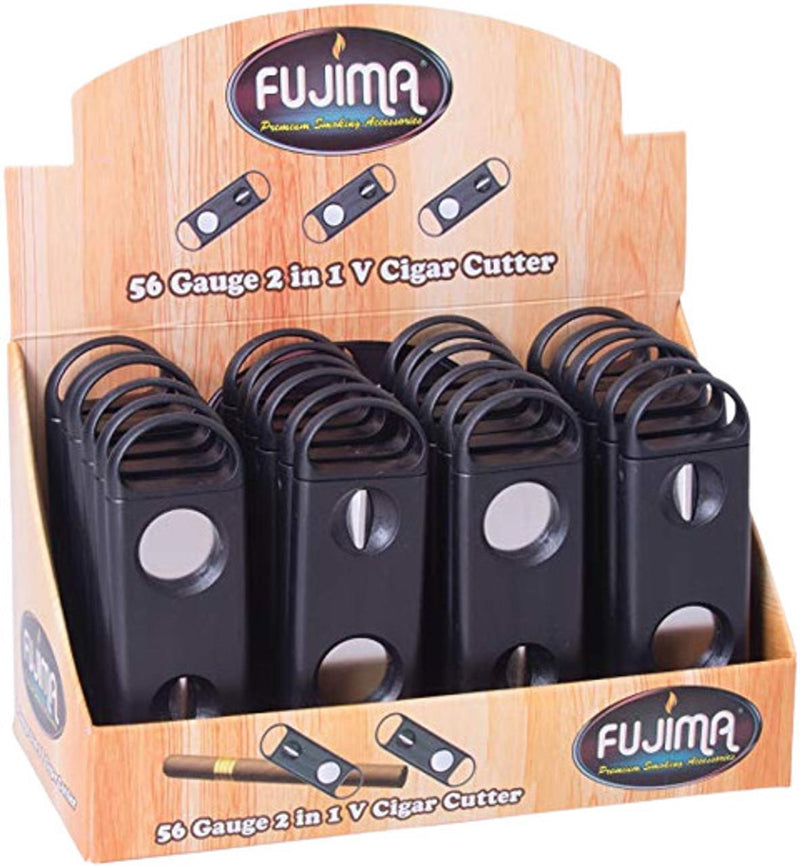 Fujima Black Dual V-Cutter 2 in 1 Cigar Cutter