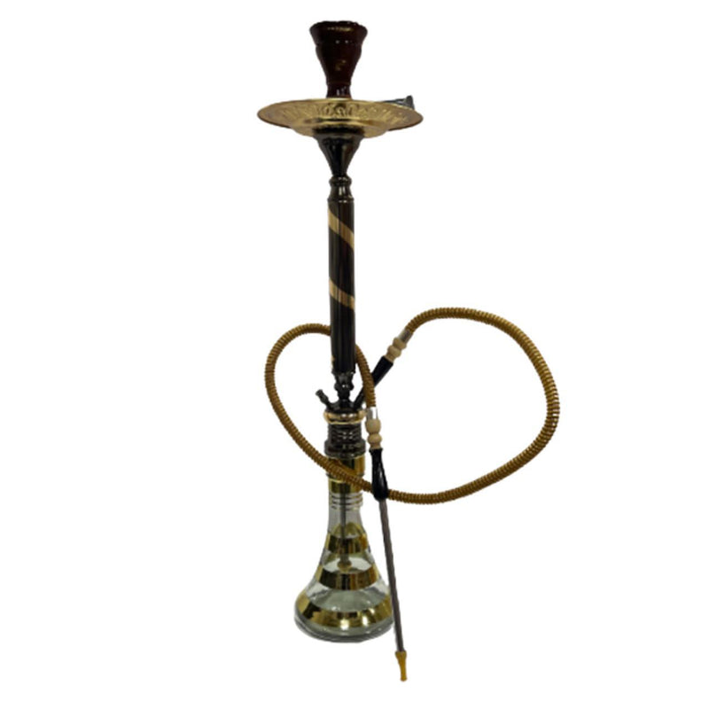 Zebra Smoke Pyramid 34 Inch Single Hose Hookah Super Heavy With Carrying Case