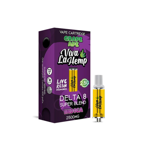 Viva La Hemp Super Blend D8 Live Resin Diamonds Vape Cartridge 2500MG