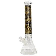 Glass Water Pipe Egyptian Thick Beaker Base Design With Diffused Downstem - 1580 Grams - 16 Inches