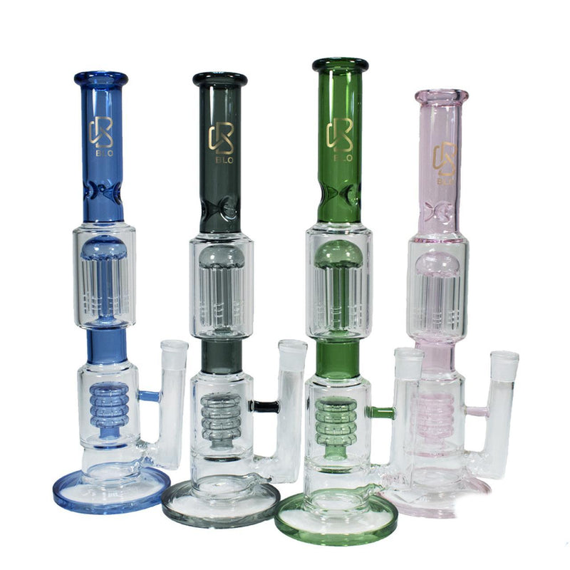 BLO Glass Water Pipe Tree Perc & Matrix Perc -  542 Grams - 13.5 Inches [G12-4]