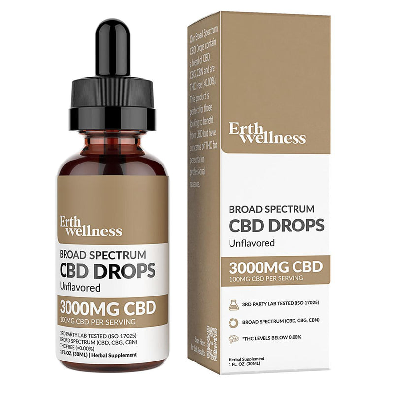 Erth Wellness 3000MG Broad Spectrum CBD Drops Tincture 30ML