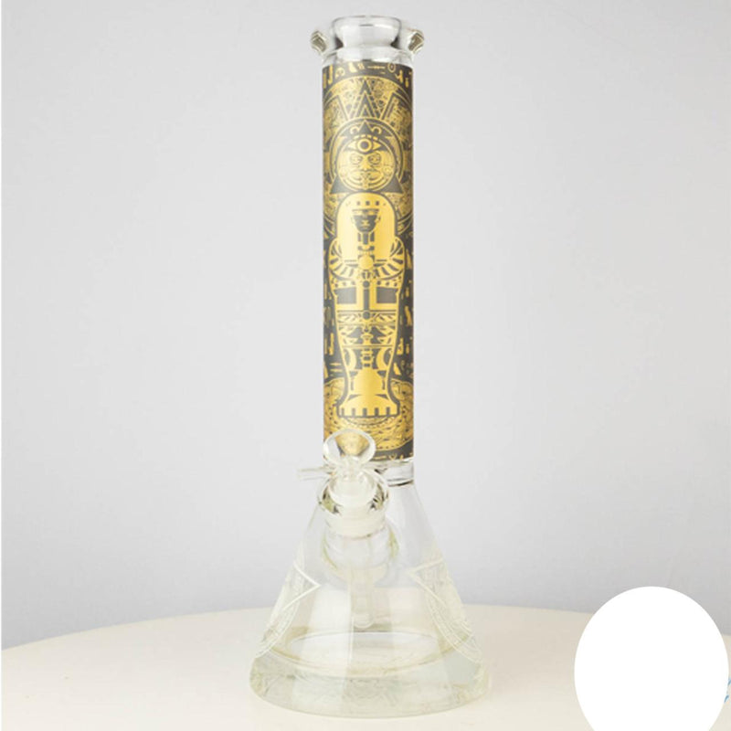 Glass Water Pipe Egyptian Thick Beaker Base Design With Diffused Downstem - 1580 Grams - 16 Inches